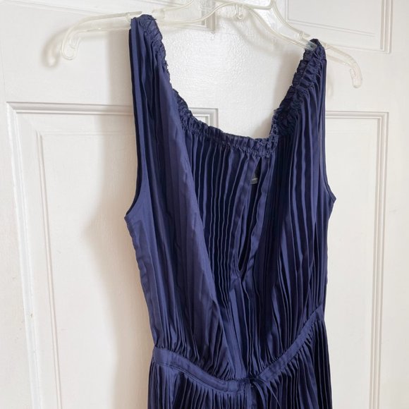 Rachel Comey Dress Long Maxi Silk Navy Blue Mini Pleats Formal Gown 4 - Picture 6 of 13